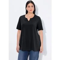 Ulla Popken T-Shirt T-Shirt A-Linie Tunika-Ausschnitt Halbarm