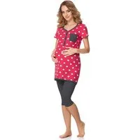 Bellivalini Umstandspyjama Damen Umstands Pyjama mit Stillfunktion BLV50-126 mit Brusttasche