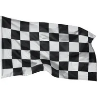 PHENO FLAGS Flagge Motorsportflagge, 150x90cm - schwarz-weiße Rennflagge (Zielflagge - Formel 1 Fanartikel, wetterfest), mit stabilen Metallösen & Doppelnaht