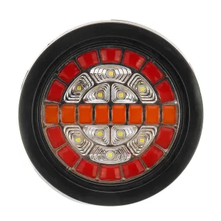 Rear Round Hamburger Led Tail Stop Lights Turn Signal Reverse Slim Lamp 12-24V