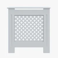 SONNI Heizungsverkleidung Heizungsverkleidung Heizkörperverkleidung weiß Breite 78/112/152cm, Kreuzgitter, Heizungsverkleidung, Zubehör für Wandmontage, MDF