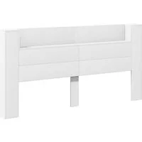 vidaXL Bett Stauraum Kopfteil mit LED Weiß Holzwerkstoff (1-tlg)