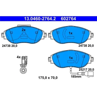 ATE Bremsbel?ge vorne Audi A3 Seat Alhambra Skoda Octavia VW Passat