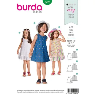 burda Schnitt 9420 "Trägerkleid für Kinder"