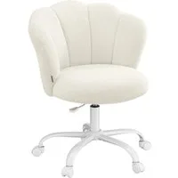 SONGMICS Bürostuhl Schminktischstuhl, für Wohnzimmer, Schlafzimmer, 64 x 64 x (79-89) cm, bis zu 110 kg belastbar, Blütenblatt-Rückenlehne, höhenverstellbar
