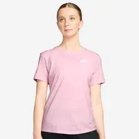 Nike Sportswear T-Shirt W NSW CLUB SS TEE mit leicht abgerundetem Saum, aus Baumwolle in Jersey-Qualität