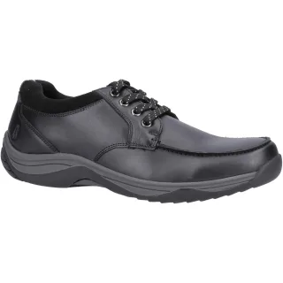 Hush Puppies Derek Leder Herren Schwarze Schnürschuhe