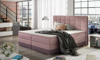 Boxspringbett Bett PRATO Webstoff Violett/ Rosa 120x200cm