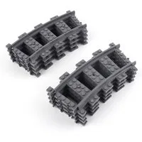 LEGO® LEGO® City Eisenbahn Schienen Kurve Dunkelgrau - 53400 NEU! Menge 10x Spielbausteine, (Bausteine, 10 St., Kreativ-Set), Made in Europe