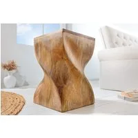 riess-ambiente Sitzhocker TWIST 45cm natur · lackiertes Mangoholz · handmade Beistelltisch (Einzelartikel, 1 St), Natural Look · Unikat · außergewöhnliche Maserung · Sanduhr Couchtisch
