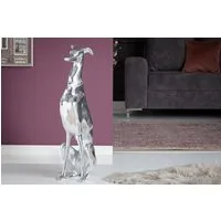 riess-ambiente Tierfigur GREYHOUND 70cm silber · Skulptur im Windhund-Design · Dekoration, große Hunde-Statue · Aluminium-Metall · Dog-Accessoire fürs Wohnzimmer