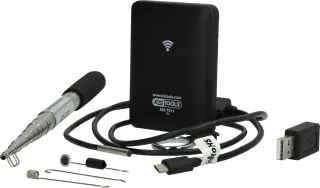 KS Tools Wi-Fi-Videoskop-Satz mit Ø 3,9 mm 0° HD Frontkamera-Sonde, 7-tlg - 550.7520