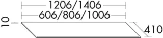 Burgbad Konsolenplatte gesamt 10x606x410 Eiche Dekor Nachtschwarz, WPDK060A0409 WPDK060A0409