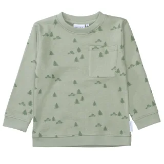 BASEFIELD - Kn.-Sweatshirt soft khaki aop - Gr. - 116/122
