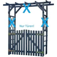 promadino Gartentor Türen für die Pergola Ben, Material: Kiefer massiv, imprägniert. Maße: B129xH100cm