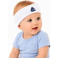 La Bortini Stirnband Baby Kopfband Ohrenschutz in blau weiß grün grau elastisch, weich, für Jungen, 34 bis 55cm Kopfumfang