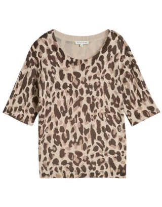 Tom Tailor - Pullover mit Animal-Print beige - Gr. - S