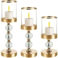 Ruhhy Kerzenständer Glaslaternen-Kerzenhalter (Spar-Set, 3 St., dekorativ), Spiegel- und Glaseinsätze reflektieren das Kerzenlicht