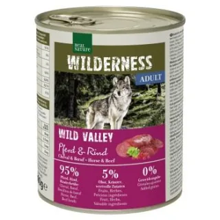 REAL NATURE WILDERNESS Nassfutter Hund, Adult, Wild Valley, Pferd und Rind 6x800 g