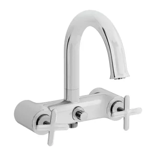 VitrA Origin Classic Zweigriff-Wannenfüll- und Brausearmatur mit drehbarem Auslauf Chrom,A42893 A42893