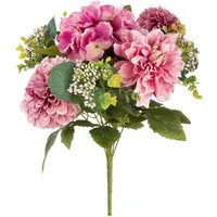 Kunstblume Kunstblumenstrauß Posy Chrysantheme, Dahlie, Hortensie, GILDE, Höhe 42 cm, ein Mix aus 3 Blumenarten