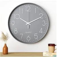 TUWENA Uhr 30cm Wanduhr Lautlos, 3D Ziffern Wanduhr, Modern Wand Uhr Analog (Leise Wall Clock Deko für Wohnzimmer Küche Büro Schule Kinderzimmer)