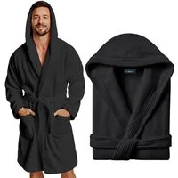 CALMONT Herrenbademantel CALMONT - Bademantel Herren aus 100% Baumwolle Frottee mit Kapuze, Kapuze, Gürtel, Kapuze, Große Taschen, Gürtel, Aufhängeschlaufe
