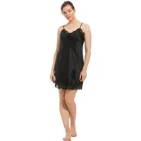 Pastunette Nachthemd Damen Nachthemd Satin mit Spitze Negligee (1-tlg) feminin