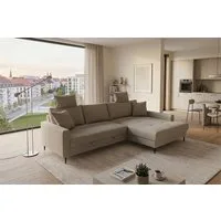 Trends by HG Ecksofa Summer L-Form, B: 284 cm, Schlaffunktion, 2 Zierkissen, mit Kopfstützen, Wellenfederung, frei stellbar