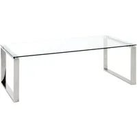 HAKU Couchtisch Sofatisch, Wohnzimmertisch (1-St), rechteckig - aus Metall Silber B/T/H 120/60/40 cm