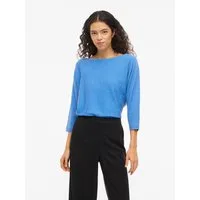 Vila 3/4 Arm-Pullover VIMALU BOATNECK 3/4 SLEEVE KNIT TOP-NOOS Materialmix, loose fit