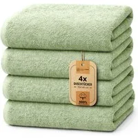 NatureMark Duschtuch 4er-Sparpack Frottier Duschtücher 70x140cm, 100% Baumwolle (4-St), Duschhandtuch 70x140cm Weiß