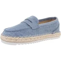 Ital-Design Elegante Freizeitschuhe für Damen mit rutschfester Sohle Slipper (89322742) Flach Mokassins in Hellblau