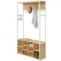 VASAGLE Garderobenständer Garderobe, Kleiderständer, Garderobe, Eingangsmöbel mit Schuhregal, offene Fächer