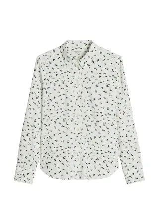Marc OPolo Casual - Allover-Print-Bluse regular Offwhite - Gr. - 38