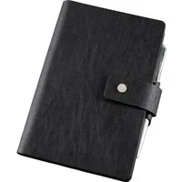 BIND Schreibmappe Notizbuch A6 mit Ringmechanik Lederimitat schwarz