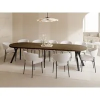 WFL GROUP Esstisch Twixy ausziehbar rund industrial mit schwarzen Holzbeinen (MADE IN EU, erhältlich in 2 Größen – Durchmesser 100 cm, ausziehbar auf 250/300 cm), XXL groß extra lang Ausziehtisch für 5-16 oder 5-14 Personen