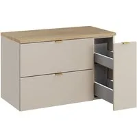 Lomadox Waschbeckenschrank DURANGO-56 80 cm breit in kaschmir, 2 Schubladen & 1 Auszug