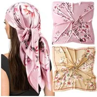 Zaewry Halstuch 90x90cm Quadratische Schals für Damen, (2-St), Mode Kopftuch Bandanas Haartuch Halstuch Haarschmuck