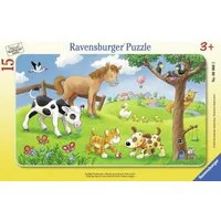 Ravensburger Puzzle Kinderpuzzle 15 Teile - Knuffige Tierfreunde, Puzzleteile