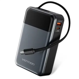 Vention FHY 65W 77Wh 20000mAh LED Display Power Bank Come with Type-C Cable External Battery Power Supply with 2 Inputs