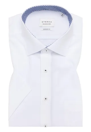 ETERNA - Original Shirt Popeline Kurzarm weiß - Gr. - 45/Kurzarm