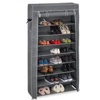 relaxdays Schuhschrank Stoff 9 Fäch Anthrazit