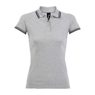 SOLS - "Pasadena" Poloshirt für Damen (Grau meliert/Marineblau)