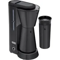 WMF Filterkaffeemaschine KÜCHENminis®, Aroma Thermo to go Deep Black, 0,625l Kaffeekanne, Papierfilter 1x2, Abschaltautom., Cromargan, inkl. Thermokanne und Thermo-Trinkbecher
