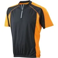 James & Nicholson Radtrikot Atmungsaktives Herren Zippshirt Men's Bike-T JN420 (Doppelpack, 2 Stück) Feuchtigkeitsregulierend, schnell trocknend, leicht und komfortabel