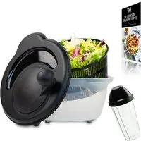 Thiru Salatschleuder Premium Salatschleuder 5L - Made in Germany - BPA Frei, 5 Liter, BPA frei, Rutschfest, Leichtes Kurbeln