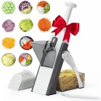 Kityhome Gemüseschneider Gemüseschneider 4-in-1 verstellbar Küchenhelfer Zerkleinerer, 4 Schneidmodi,Würfel / Stifte / Scheiben / Streifen / Julienne