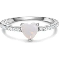 Glanzstücke München Silberring Herz silber, Ring Sterling Silber Mondstein (synth) Zirkonia weiß