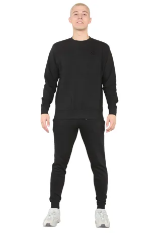 MYT Herren-Trainingsanzug mit Rundhalsausschnitt und gesticktem Logo in Schwarz